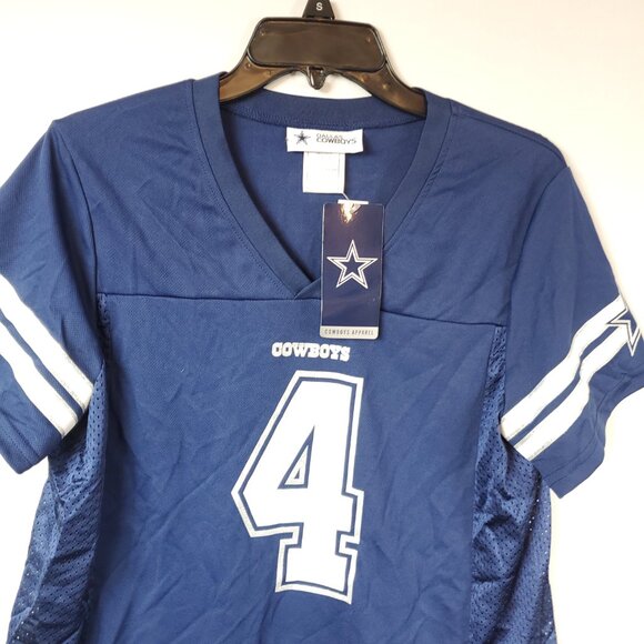 Dak Prescott 4 Players Jersey Women's Dallas Cowboys Navy Blue NWT Sz Large - Picture 2 of 12